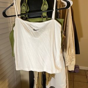 White Nike cropped tank